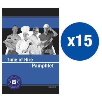 Workers' Compensation Pamphlet (Time of Hire) - 15 Pack