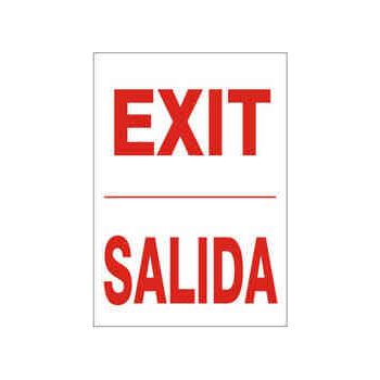 Exit Sign - Bilingual (7"x10")