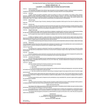 New Jersey Wage Order #13 Poster