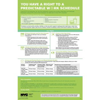 New York Fast Food Fair Workweek Notice Poster