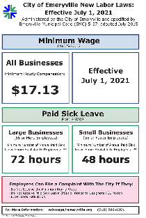 City of Emeryville Minimum Wage and Paid Sick Leave Poster
