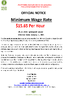 City of Palo Alto Minimum Wage