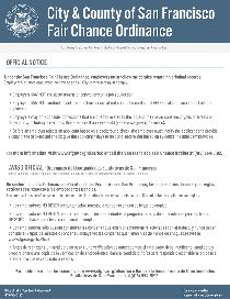 County of San Francisco Fair Chance Ordinance Notice